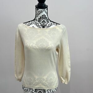 Moda International Silk Sweater Top Size M Ivory